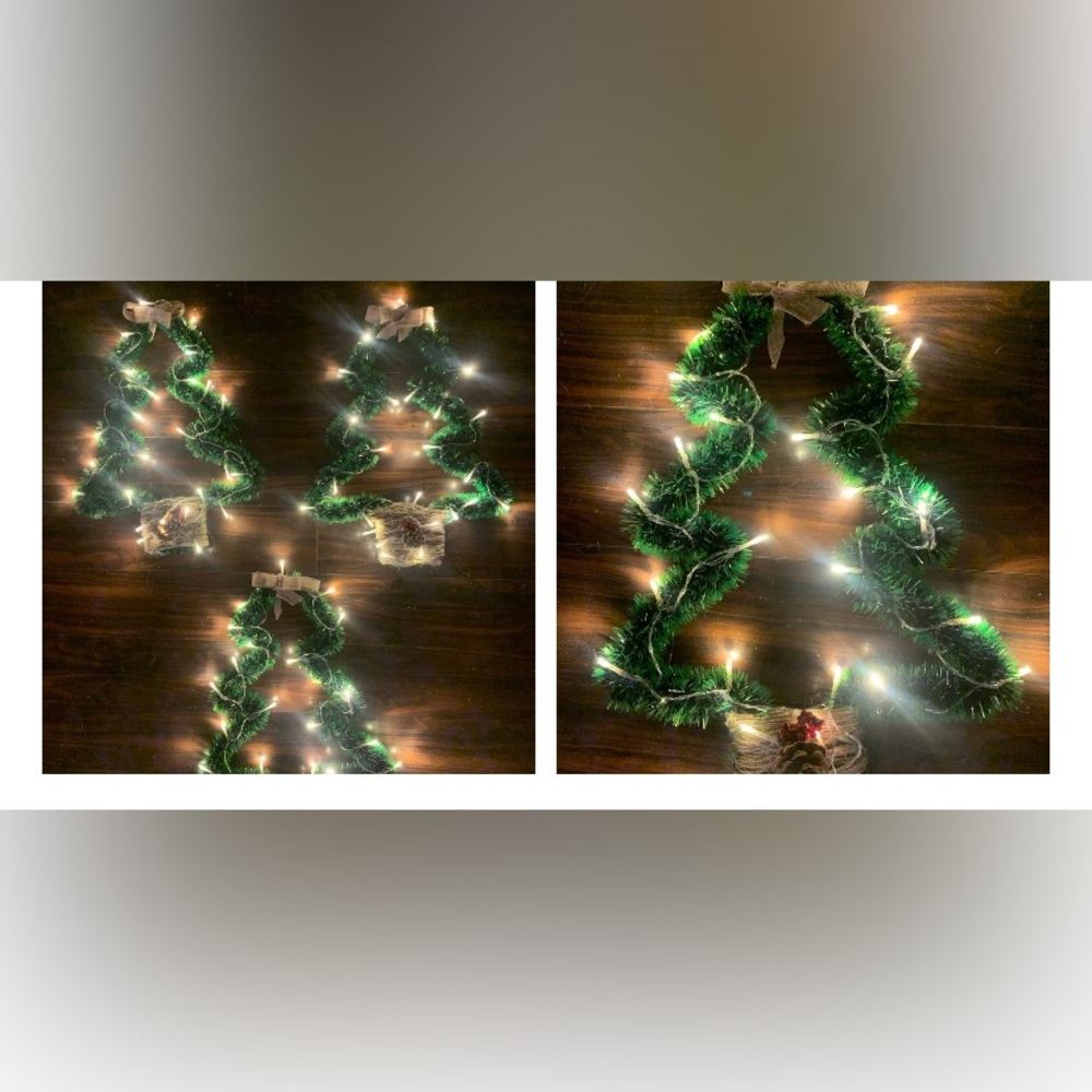 Set of 3
Lighted Christmas tree 
Holiday decoration 
Measures approx 15.5”